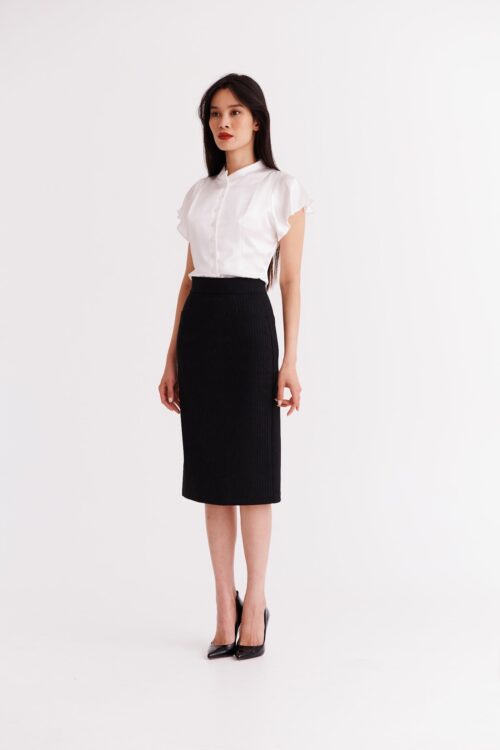 Button Up SS Blouse + Pencil Skirt Set