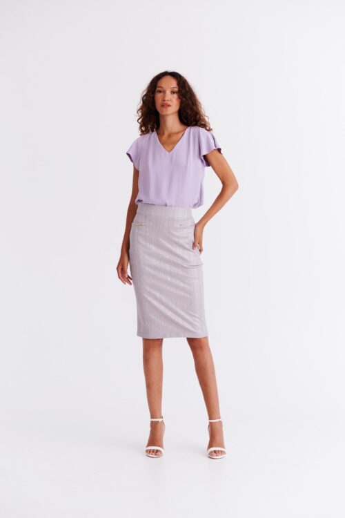 Reversible Flutter Sleeve Top + Pencil Skirt Set