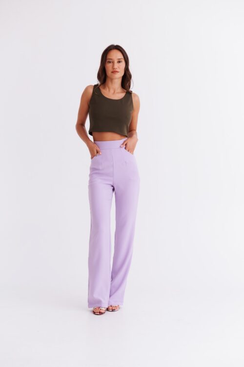 Cropped Tank Top + Wide Leg Pant Set